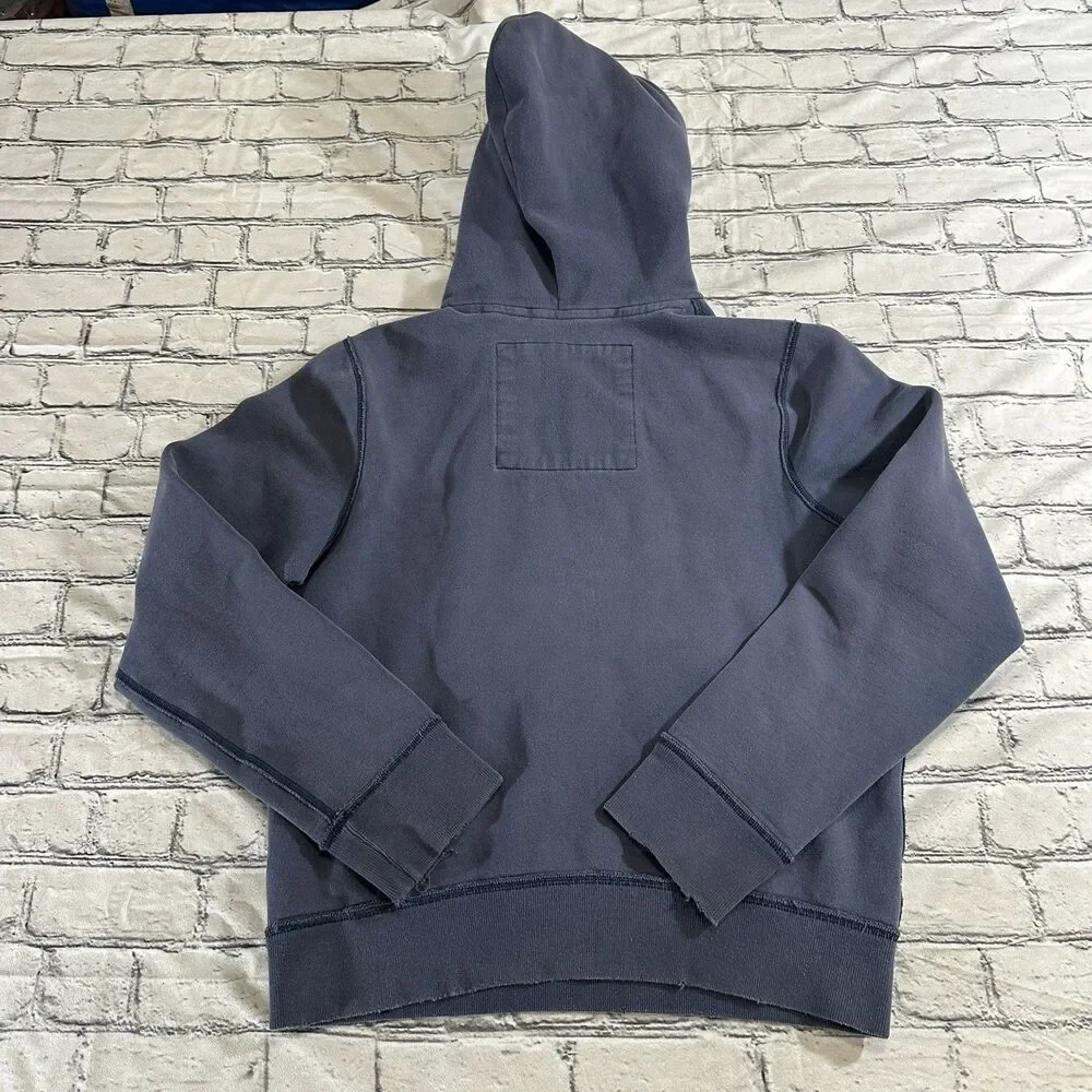 Vintage Hollister Hoodie Mens L Blue Pullover Y2K Faded Distressed